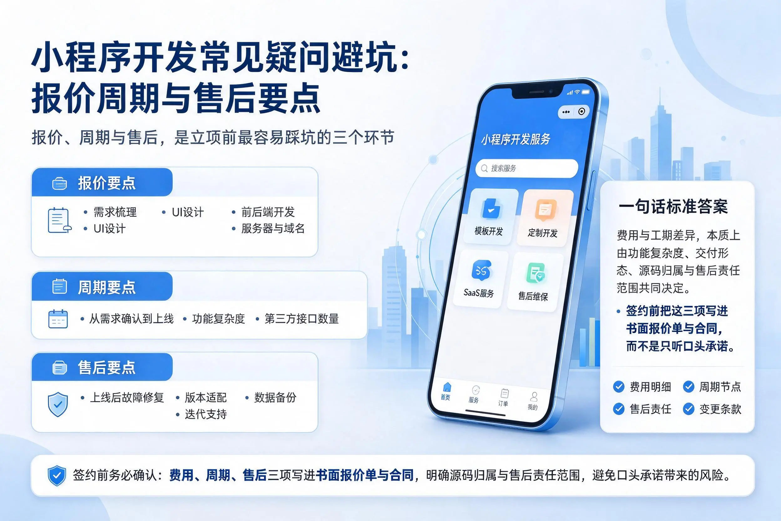 吉林小程序开发常见疑问避坑：报价周期与售后要点