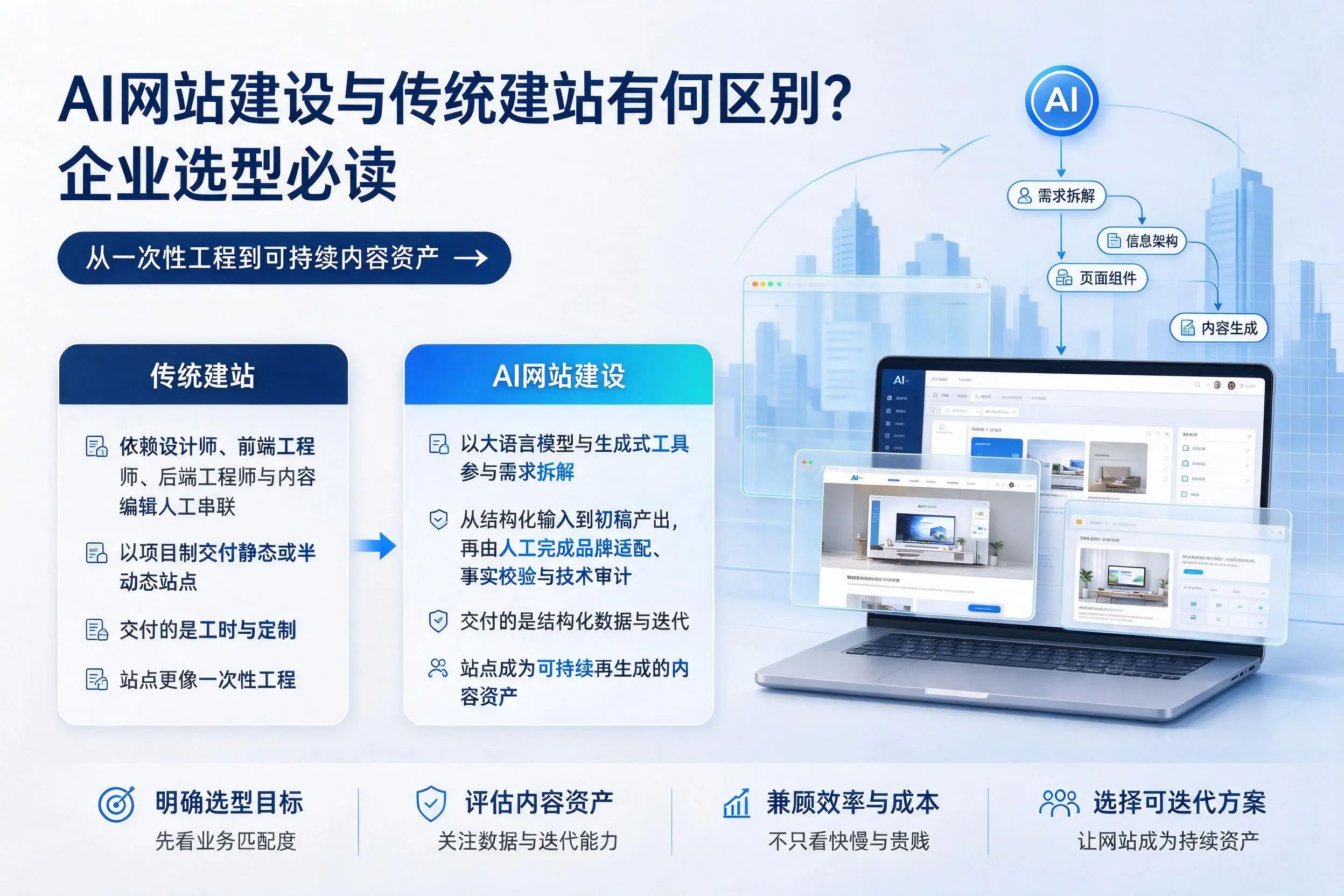 AI网站建设与传统建站有何区别？吉林企业选型必读