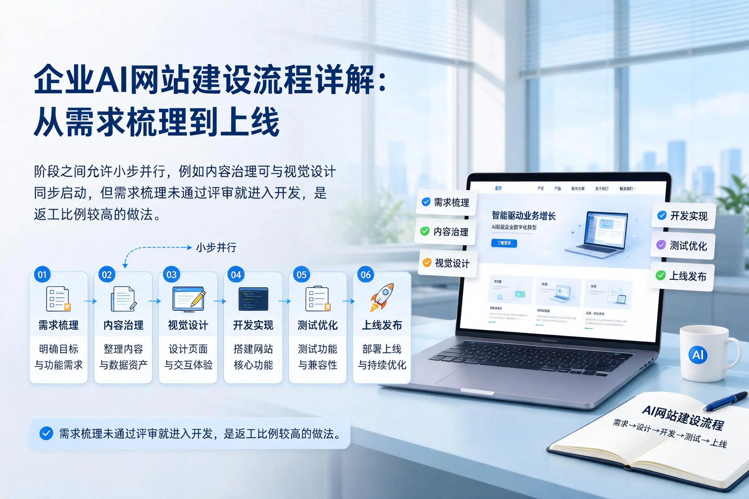 吉林企业AI网站建设流程详解：从需求梳理到上线