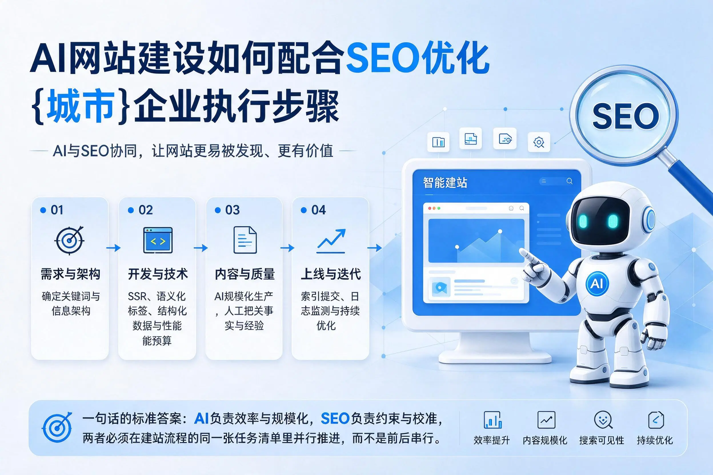AI网站建设如何配合SEO优化，吉林企业执行步骤