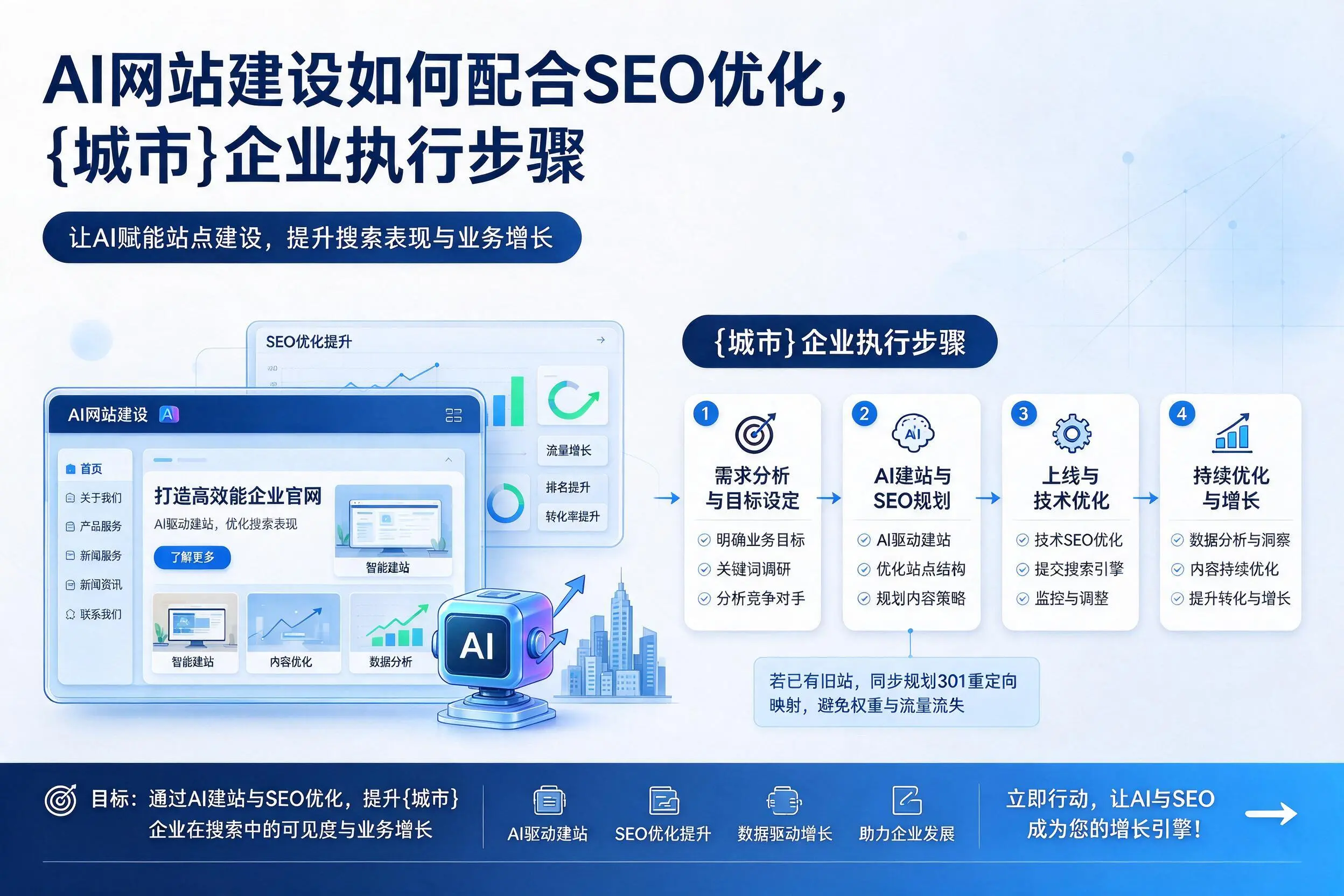AI网站建设如何配合SEO优化，吉林企业执行步骤