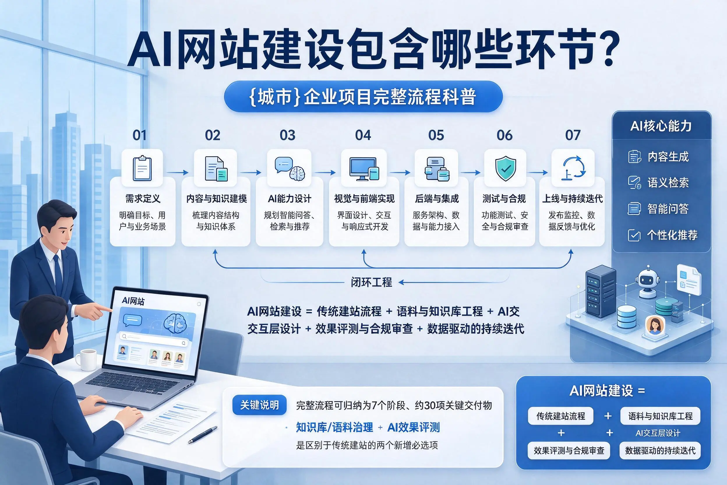 AI网站建设包含哪些环节?吉林企业项目完整流程科普