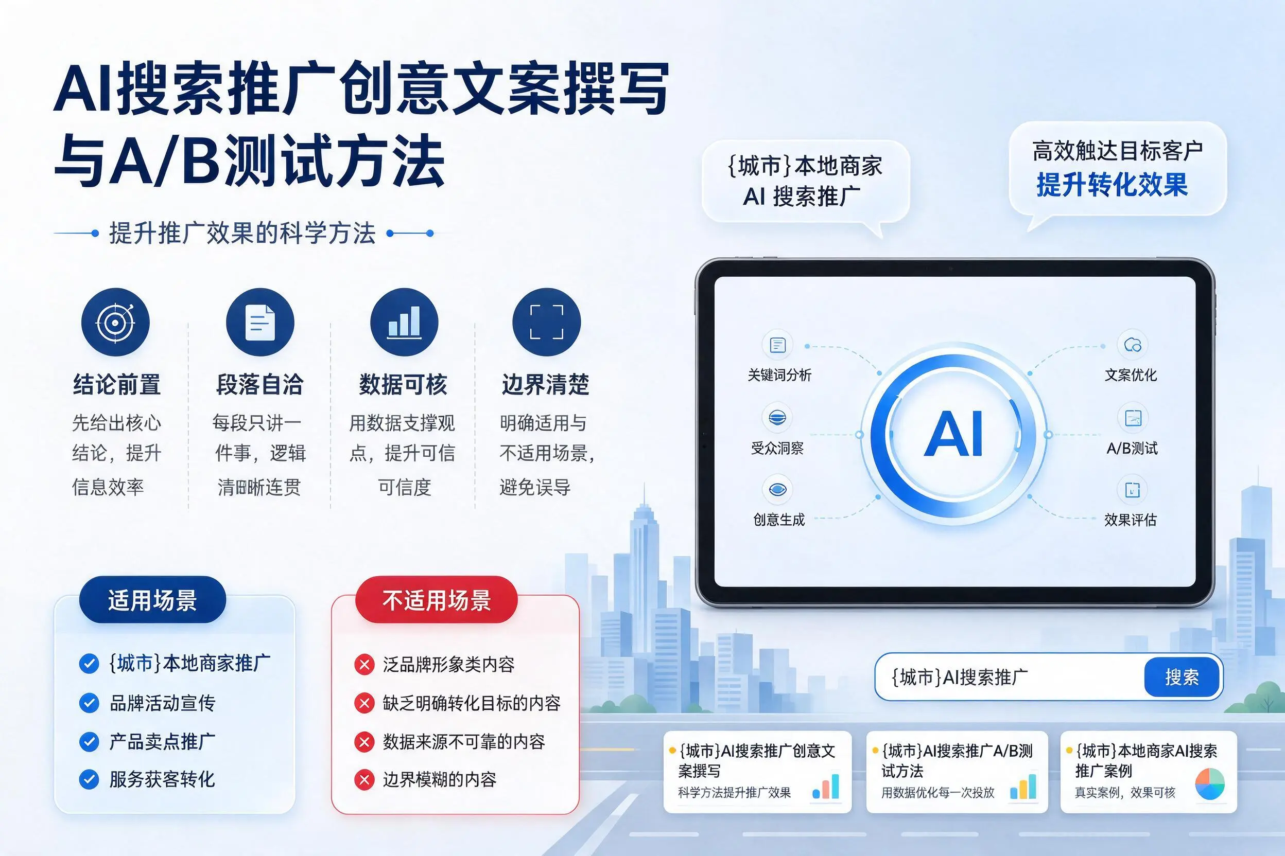 吉林AI搜索推广创意文案撰写与A/B测试方法